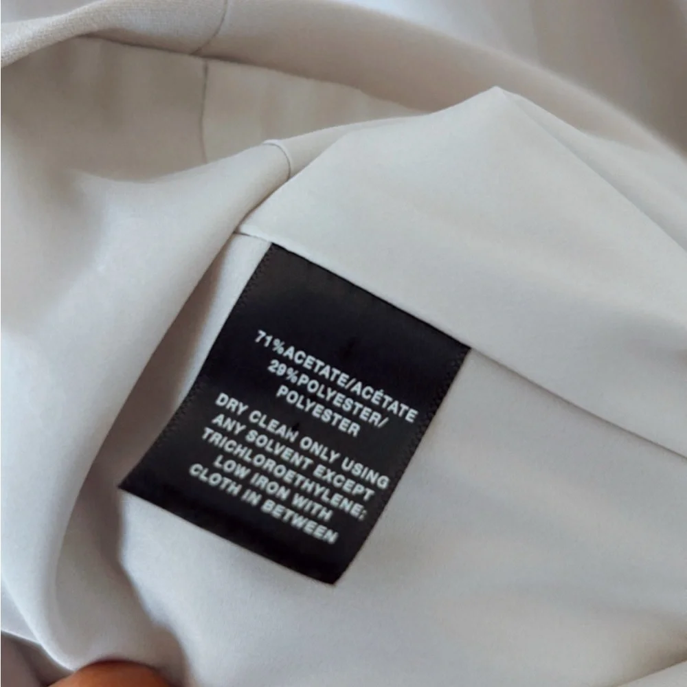 Lafayette 148 New York Open Blazer Jacket Collarless Zippered Pockets Gray 12 - Picture 5 of 5